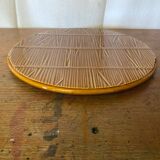 Antique Trivet GIEN Creation VAL D’OR Ceramic Straw Decor Fran
