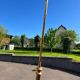 Vintage pied de lampe tripode laiton 1950 sabot de biche lampadaire