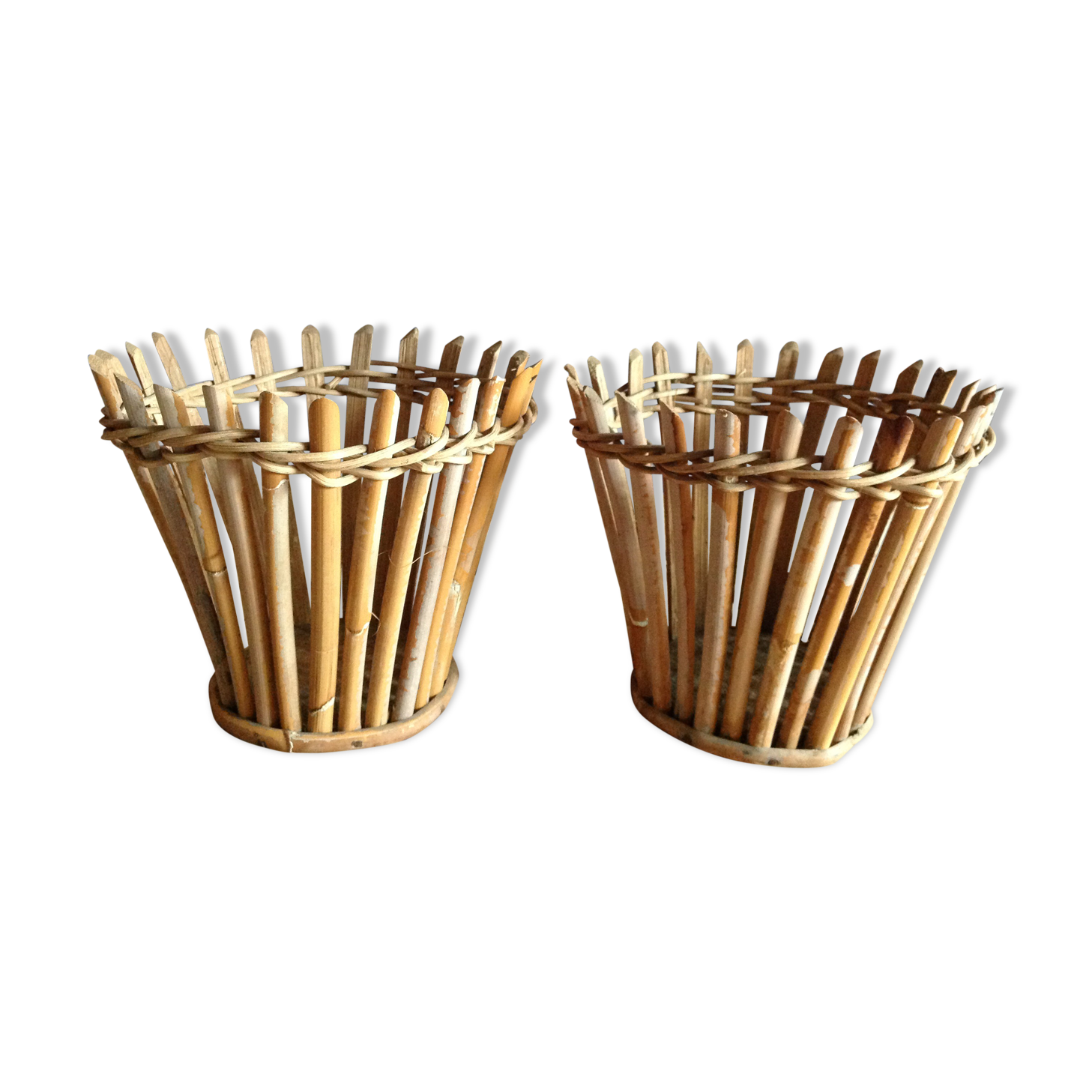 Rattan pots duo