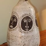 Enamelled ceramic table lamp by Albert Thiry, Vallauris 1960