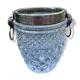 Val Lambert crystal and silver-plated ice bucket with hallmark from the 1950s.