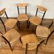 Série de 6 chaises bistrot vintage en bois courbé