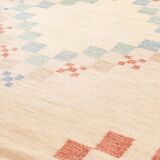 Scandinavian Mid-Century Flat Weave Rug by Anne-Marie Boberg. 202 (218 incl. the fringes) x 129 cm