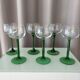 Set of 6 Vintage Luminarc France Green Stem Wine Glasses | French Glassware
