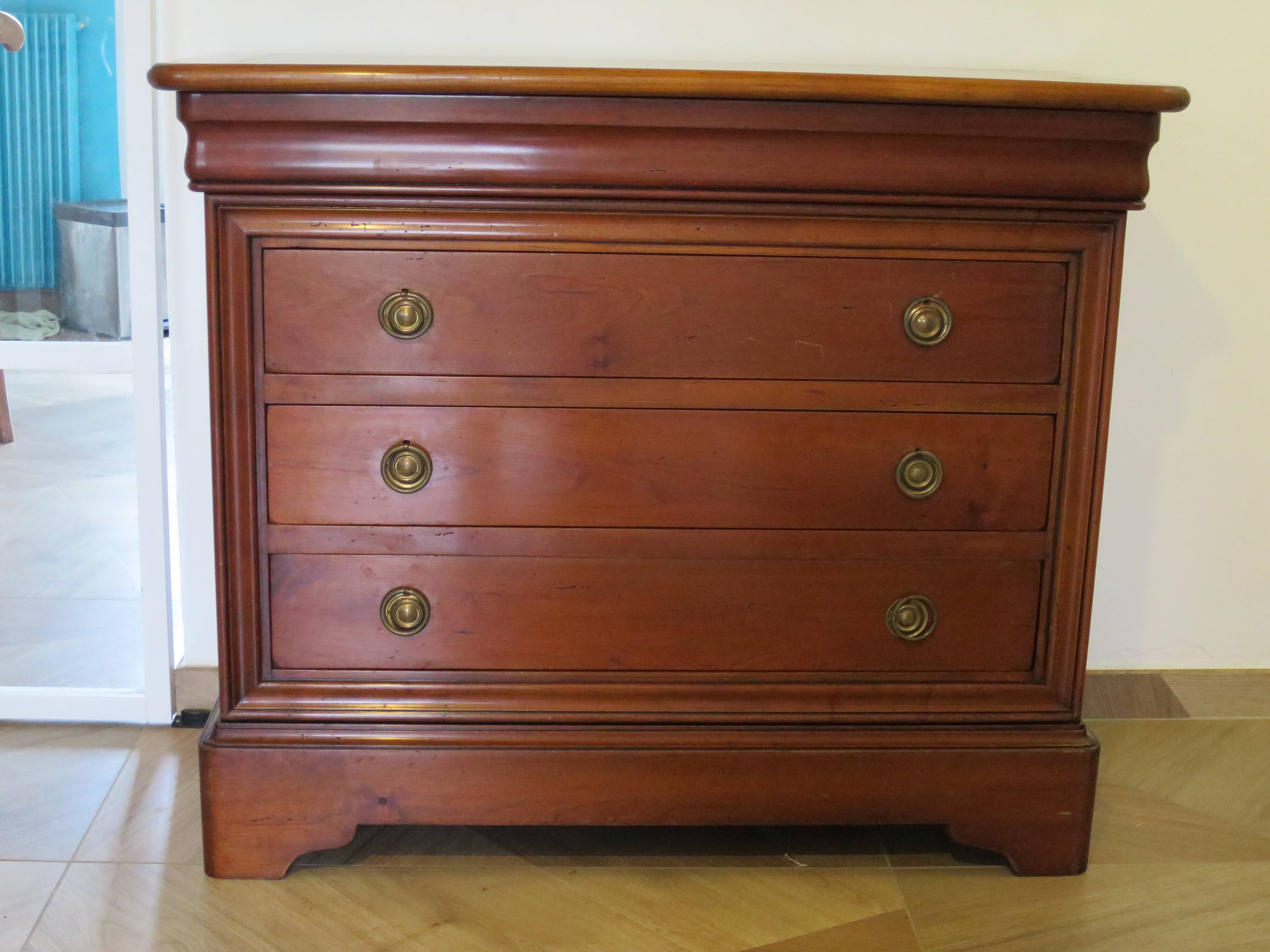 Fruit wood ogee chest of drawers - Louis Philippe style - 4 drawers - 1980s