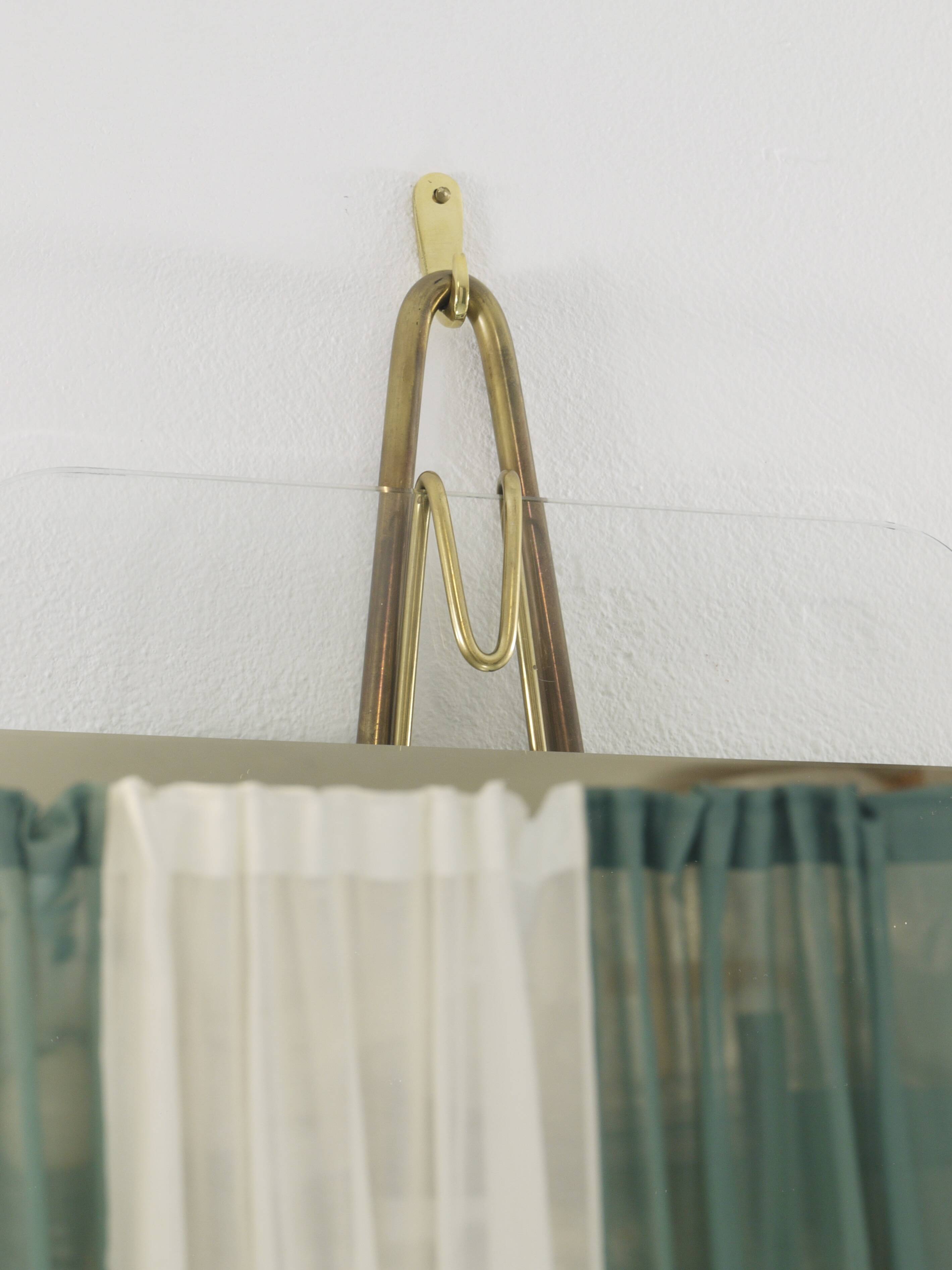 Carl Aubock Vienna Rare Brass Wall Mirror No. 38, Austria, 1950s