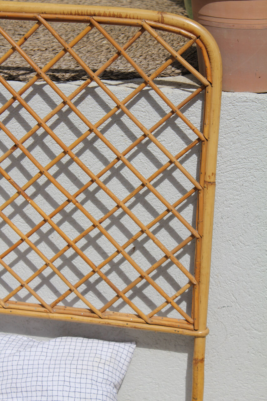 Rattan headboard a place