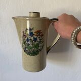 Théière en grès vintage fleurs