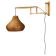 Mid-century adjustable wooden wall lamp with rattan shade, Lipta, 1970s