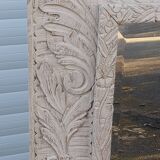 Large beveled mirror 1900 patinated in gray