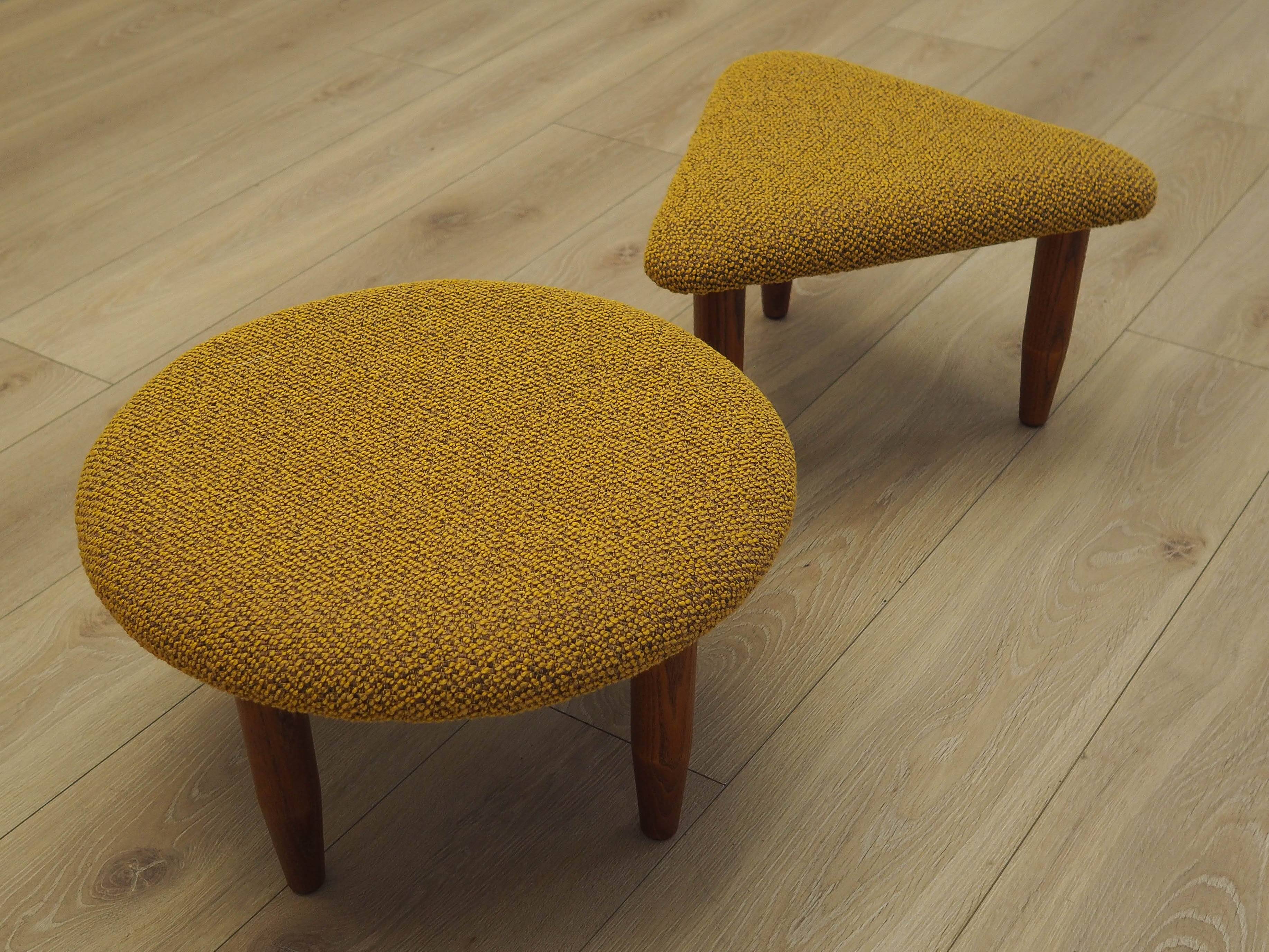 Set of two mustard footstools, Danish design, 1990s, production: Denmark