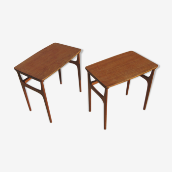 Deux tables gigogne Danemark en teck années 60