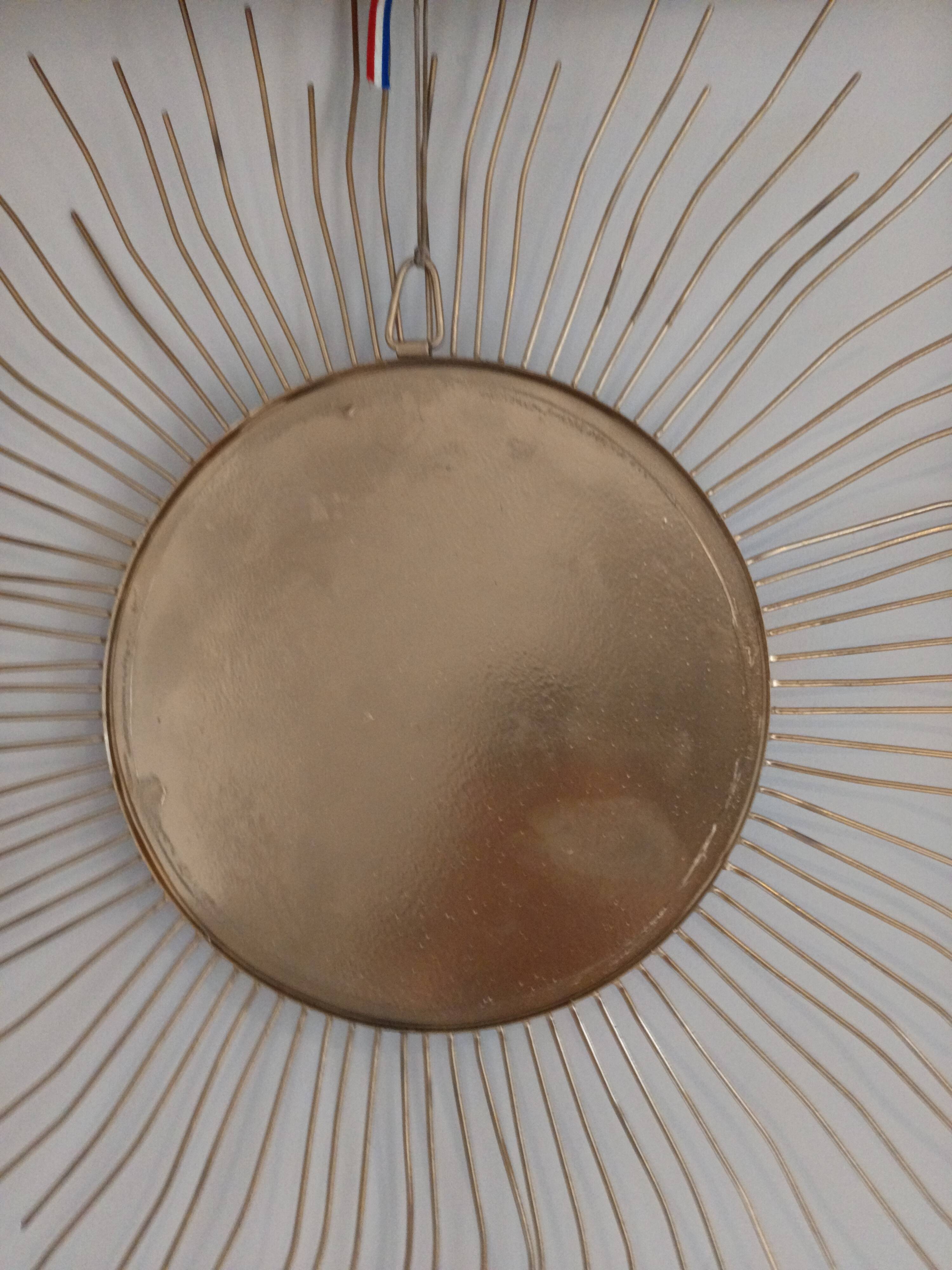 Vintage gold metal sun mirror – 70 cm