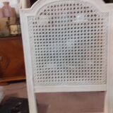 Set of 2 white cane chairs Louis XVI style