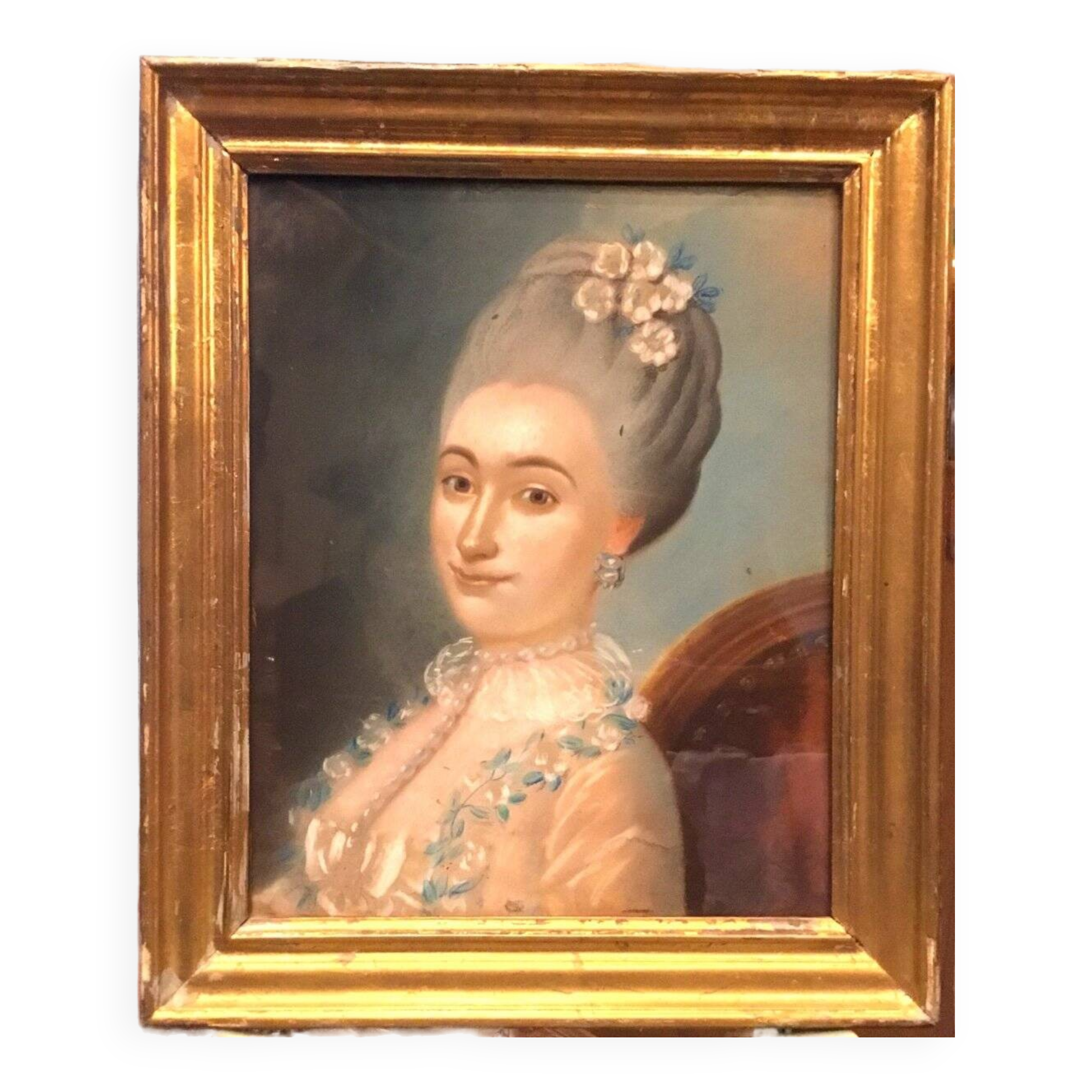 Portrait de femme au pastel vintage