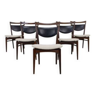 Vintage teak dining chairs by Louis van Teeffelen, 1960s NEW upholstery
