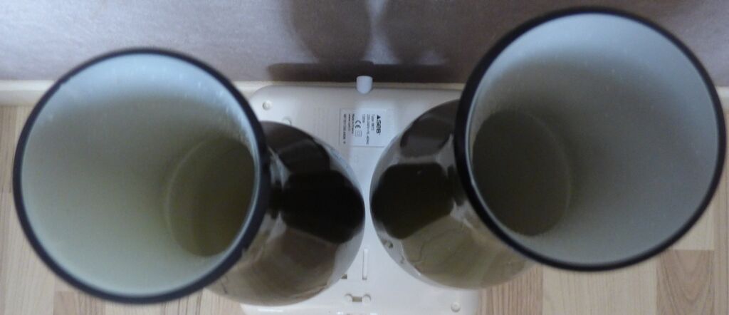 Pair of vases made of new taupe glass