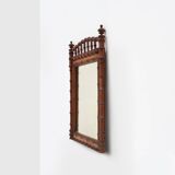 Antique 19th century faux bamboo mirror in wood, France