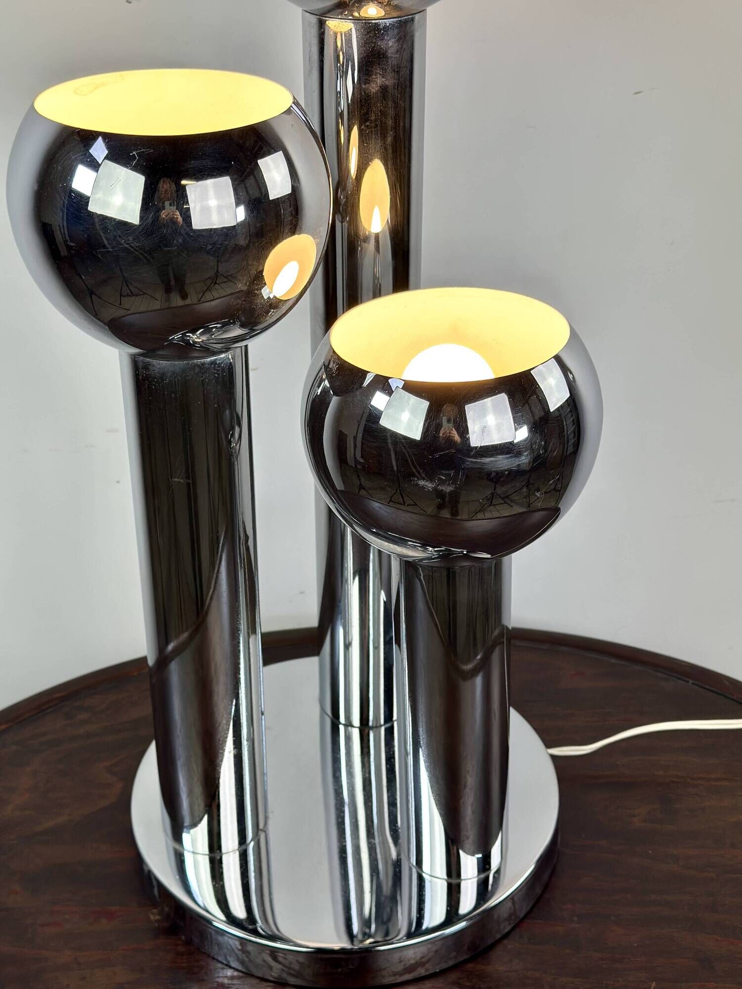 Vintage Space Age chrome table lamp 1970s