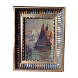 Painting oil on wood