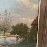 Huile sur toile paysage de campagne m. Deschoot