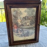 Small walnut key cabinet