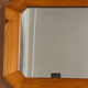 Large octagonal wall mirror in pine, 1970s – 103 × 40 cm