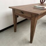 Solid walnut farmhouse table with spindle legs