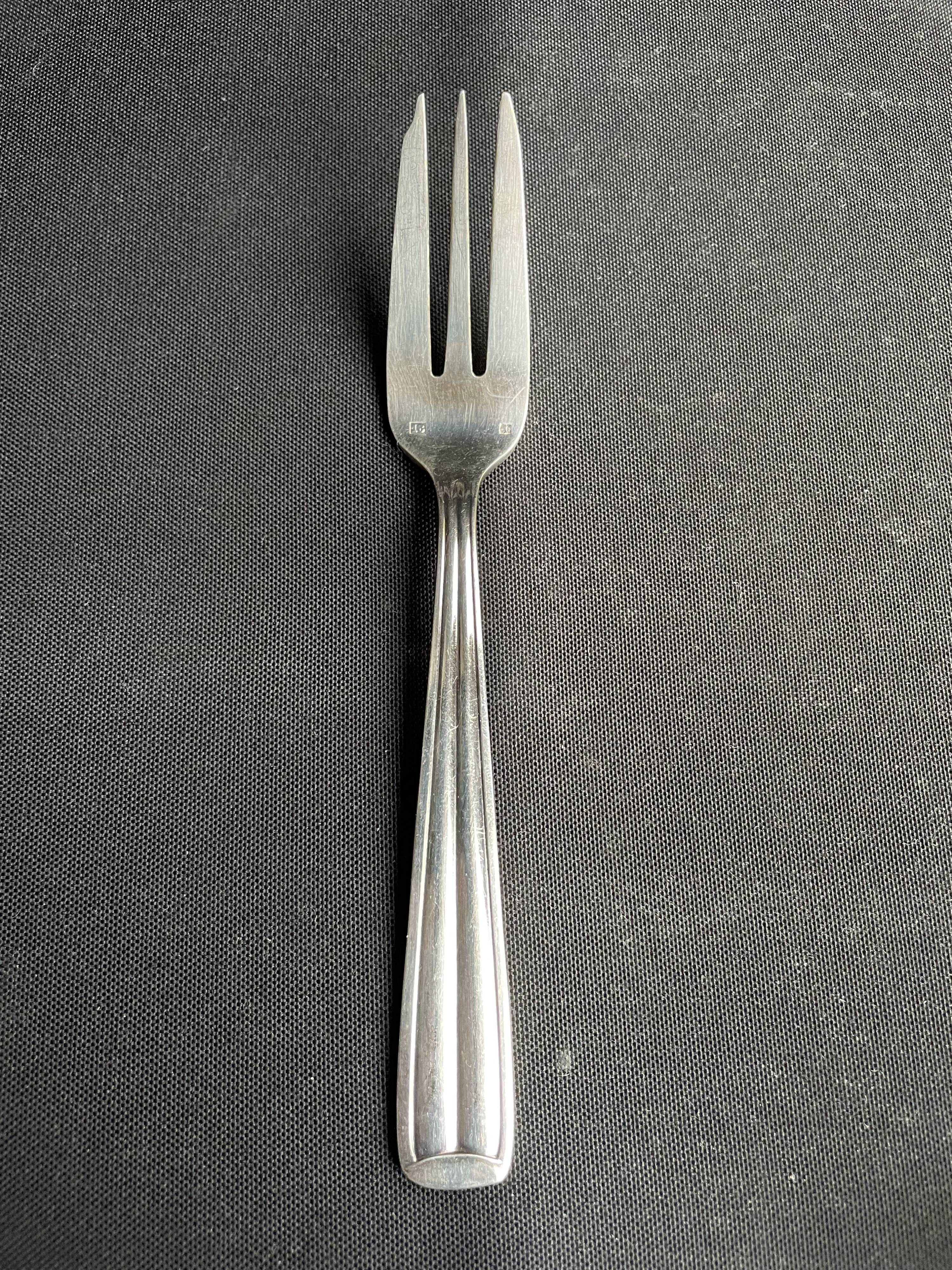12 Dessert Forks – Hallmarked Silver Metal – Art Deco