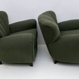 Attributed Guglielmo Ulrich Art Deco Italian Bouclé Armchairs, 1940s, Pair