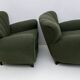 Paire de fauteuils Art Déco en tissu bouclé vert attribués à Guglielmo Ulrich, années 1940