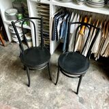 2 bistro chairs in black bent beech