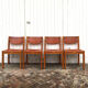 Set de 4 chaises en orme et cuir