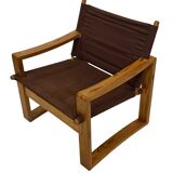 Chaise Safari Vintage Børge Jensen en pin, Danemark, années 1970