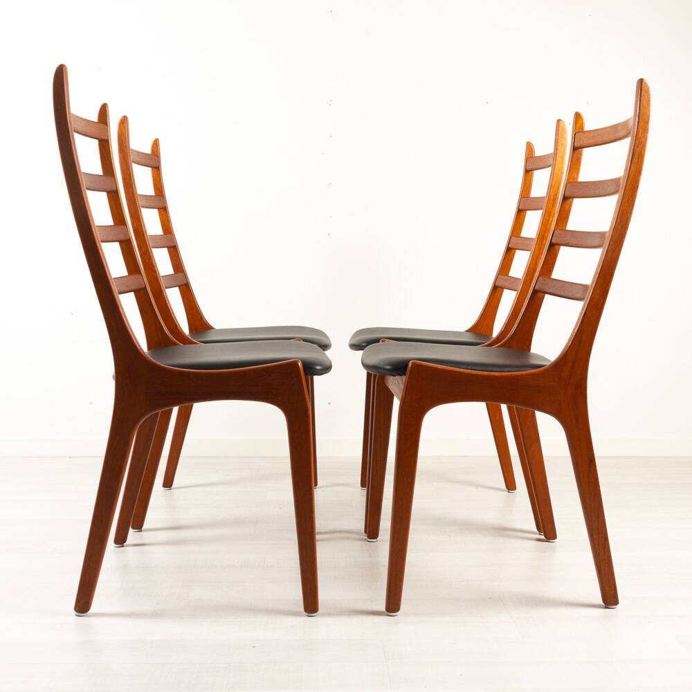 Vintage Danish Teak High-Back Dining Chairs by Korup Stolefabrik, 1960s, Set of 4