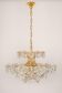 Chandelier, brass and crystal by Kinkeldey, Germany, 1970s.