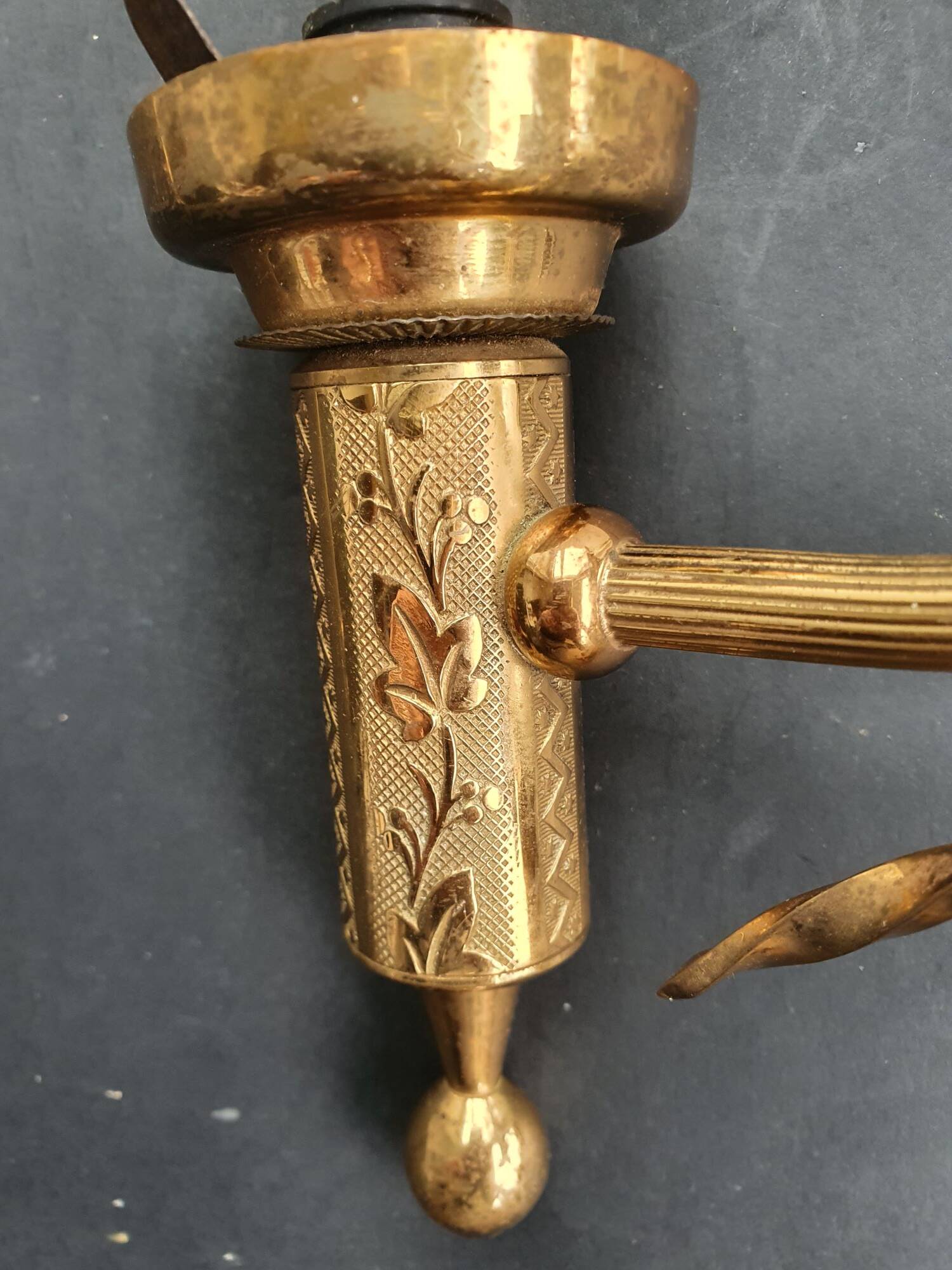 Pair of antique gold wall sconces