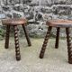 Paire de tabouret de traite ou porte-plantes
