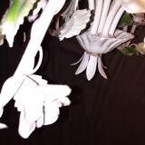 6-light flowered metal chandelier