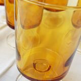 7 70's amber-footed glasses