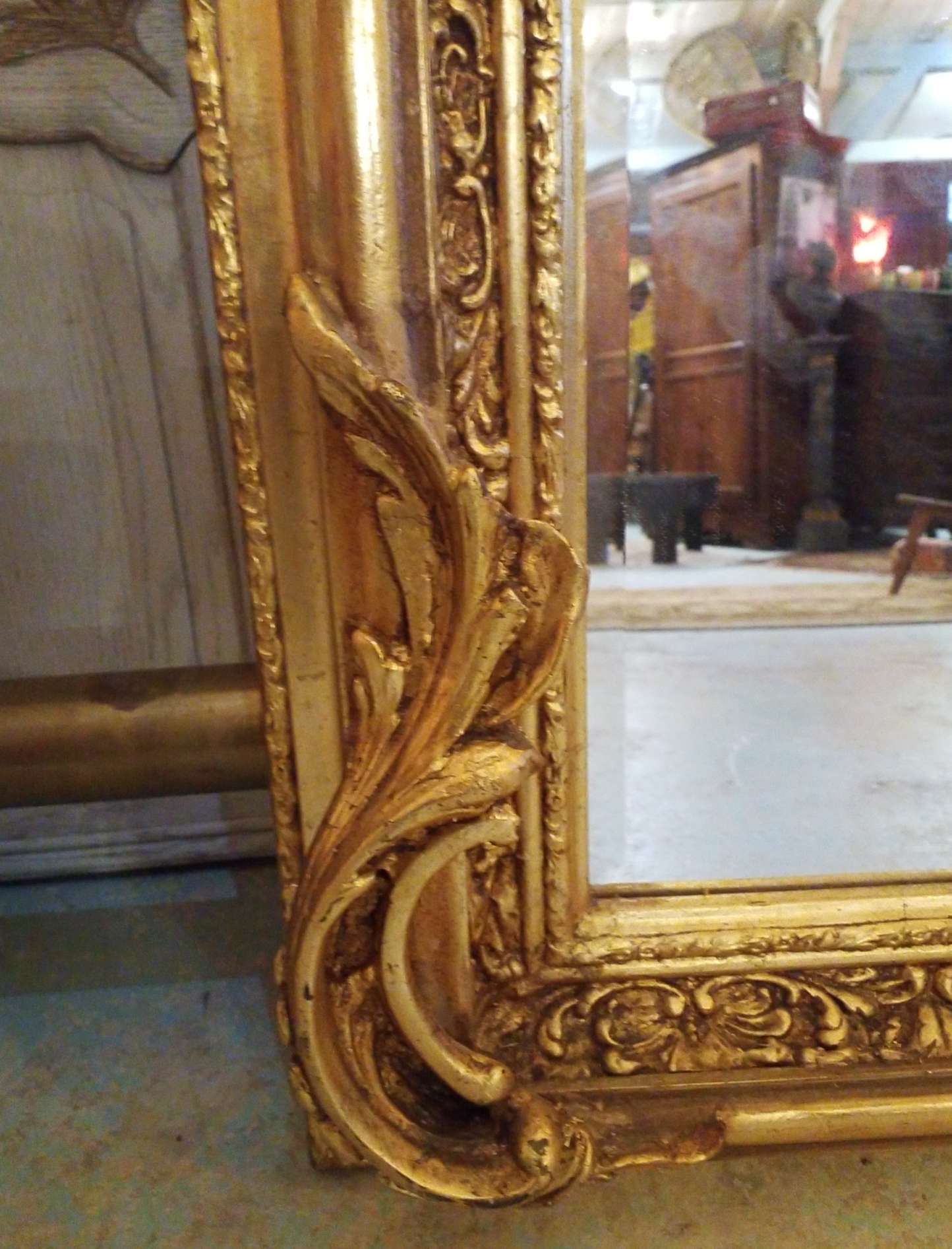 Golden mirror 85x160cm