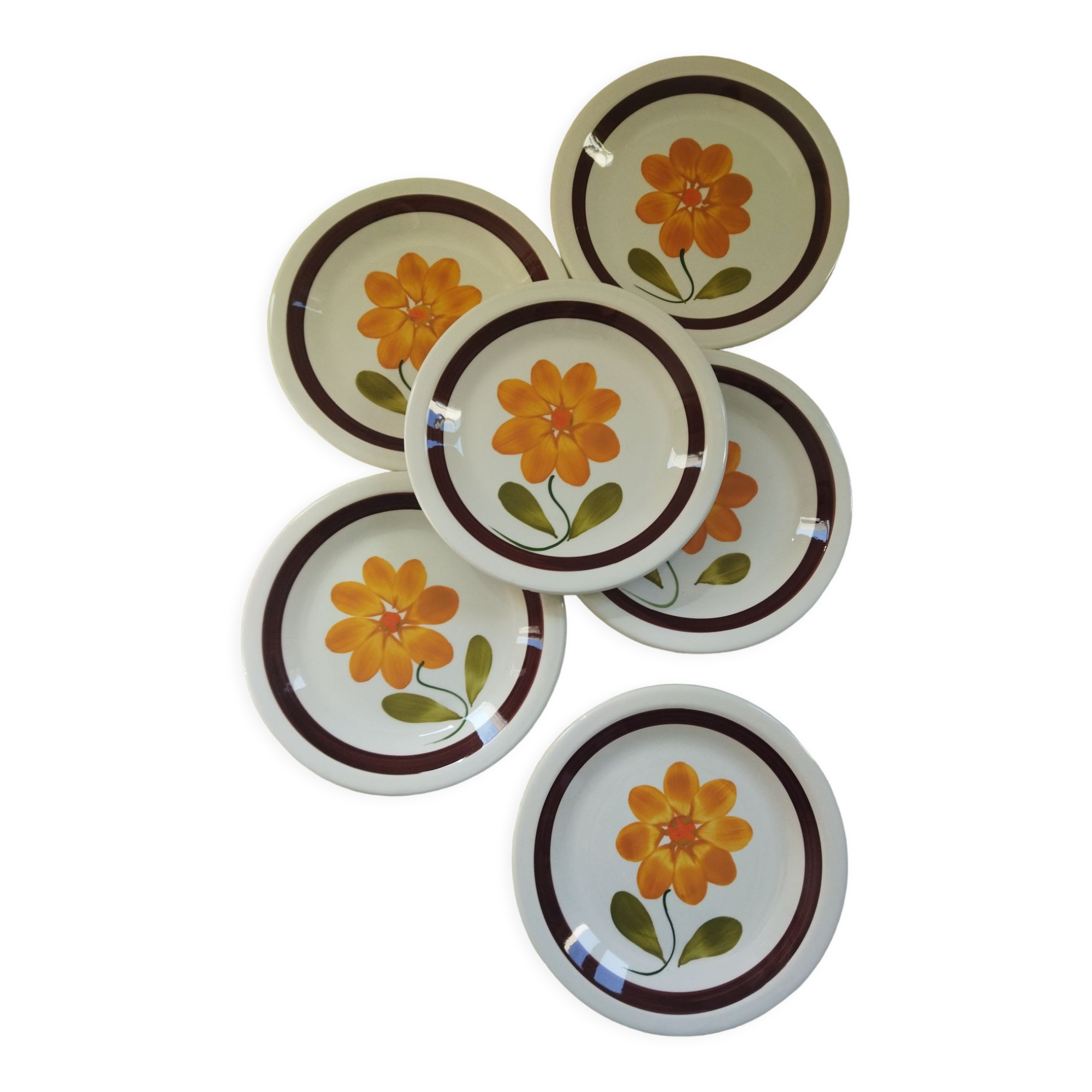 6 plates in vintage Italian earthenware 1970
