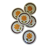 6 plates in vintage Italian earthenware 1970