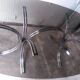 Large table Roche Bobois 1970 glass and chrome 8 pers