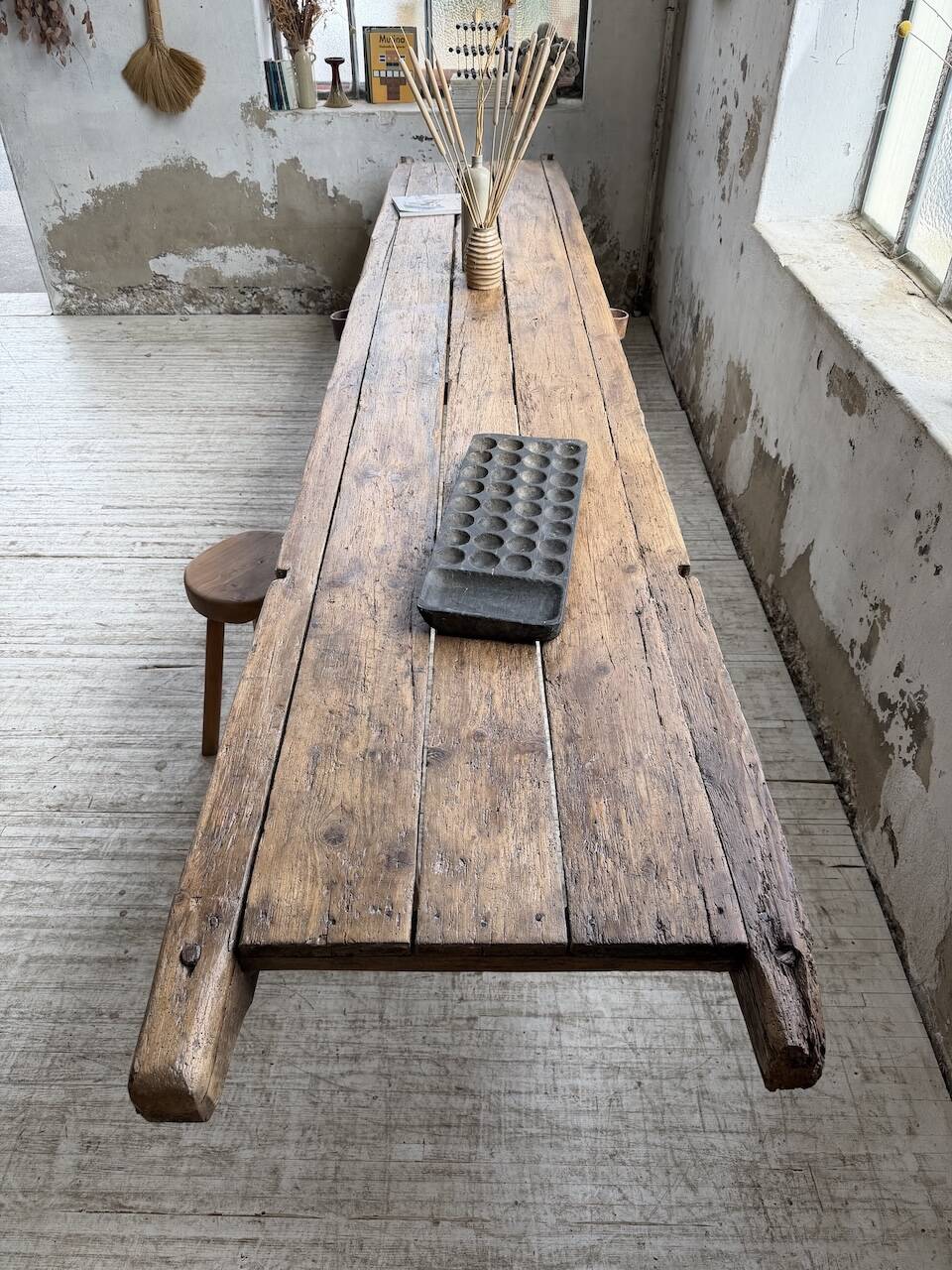 Brutalist popular art table XXL 3.5m/4m pine and oak