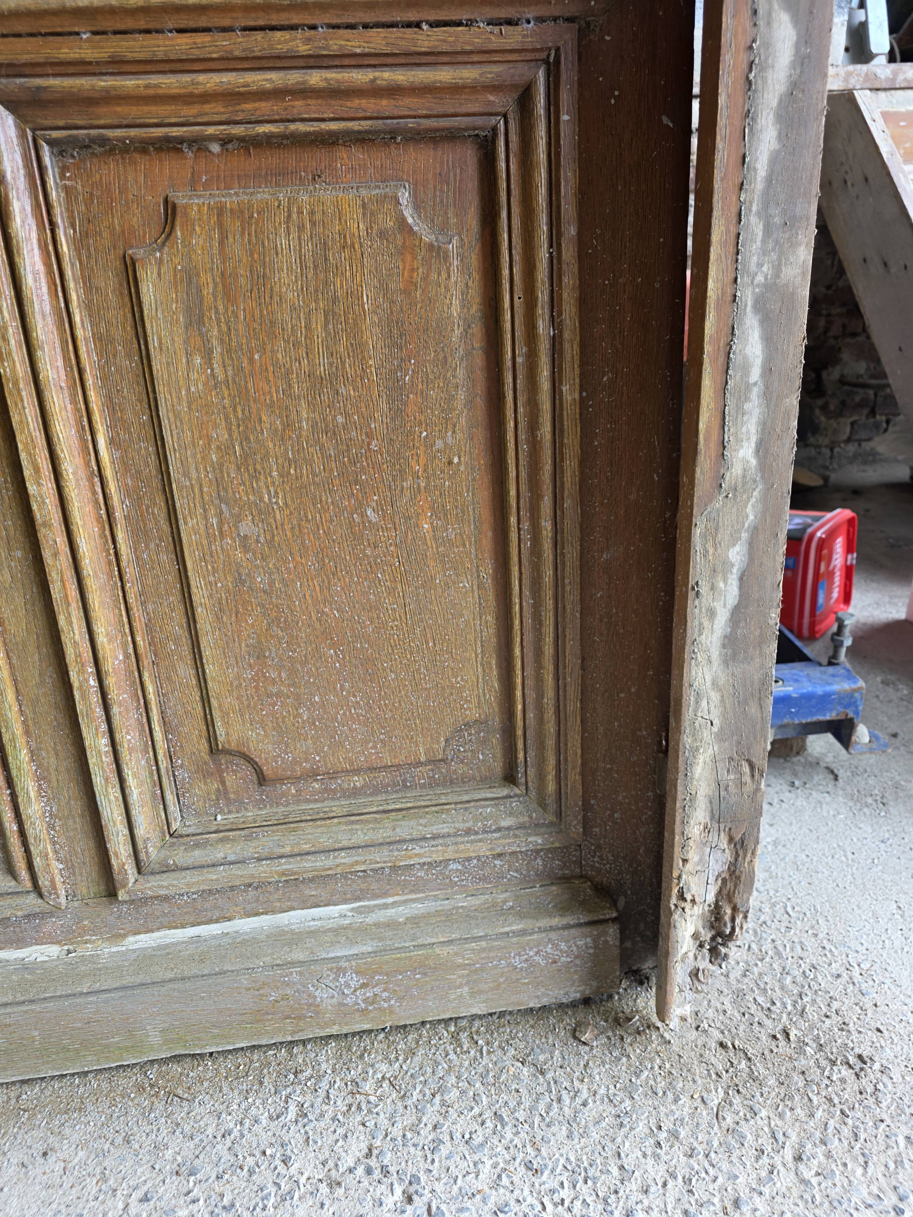 Solid oak entrance door 19th century