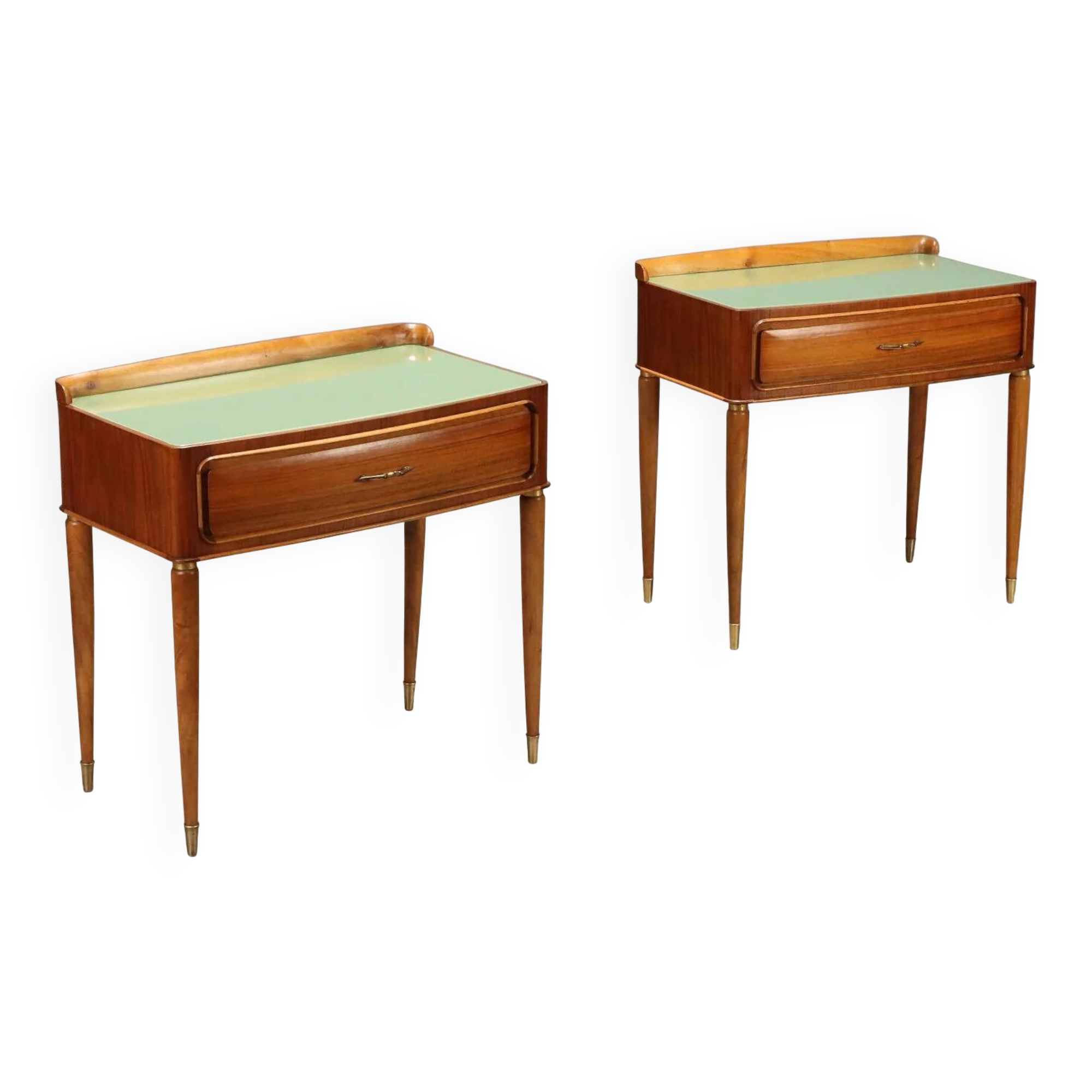 Paire de tables de chevet vintage avec tiroir années 1950