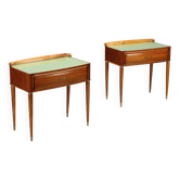 Pair of vintage bedside tables with drawer from the 1950s.