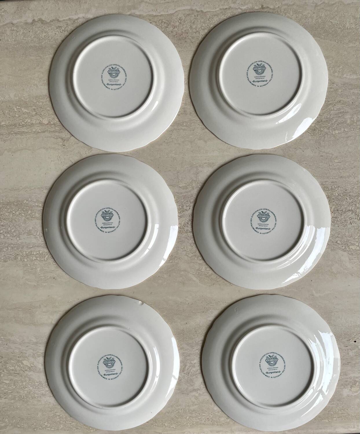 6 vintage Villeroy and Boch dessert plates