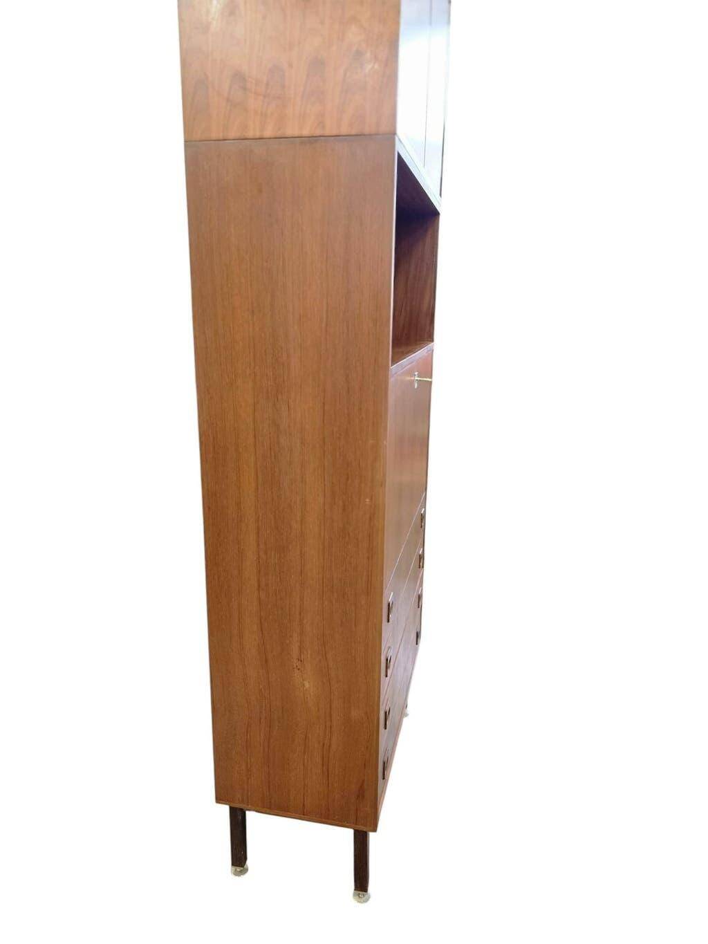 Bibliothèque/vitrine vintage en bois MDK